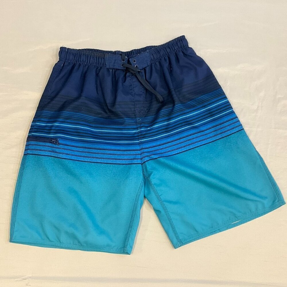 BURNSIDE Men's Size M Multi-Blue Colored Board Shorts Bathing Suit